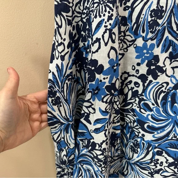 NWT Lilly Pulitzer Mylie Short Sleeve Linen Dress Low Tide Navy Pandarama Sz 4 - Picture 5 of 9
